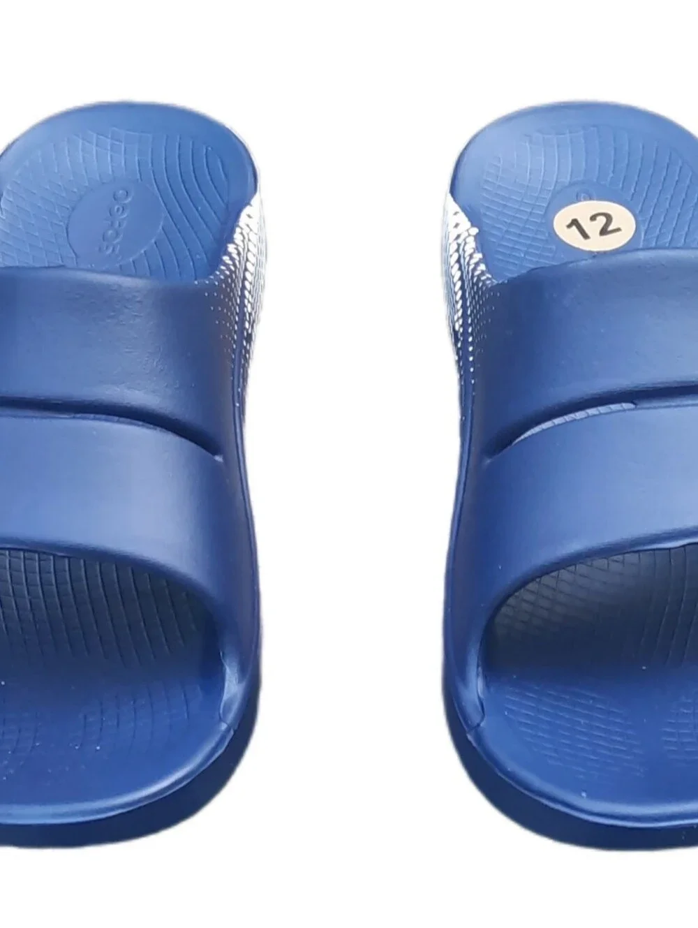 OOFOS Ooahh Sport Recovery Slide Mens Size 12 Sandal Matrix Navy Blue